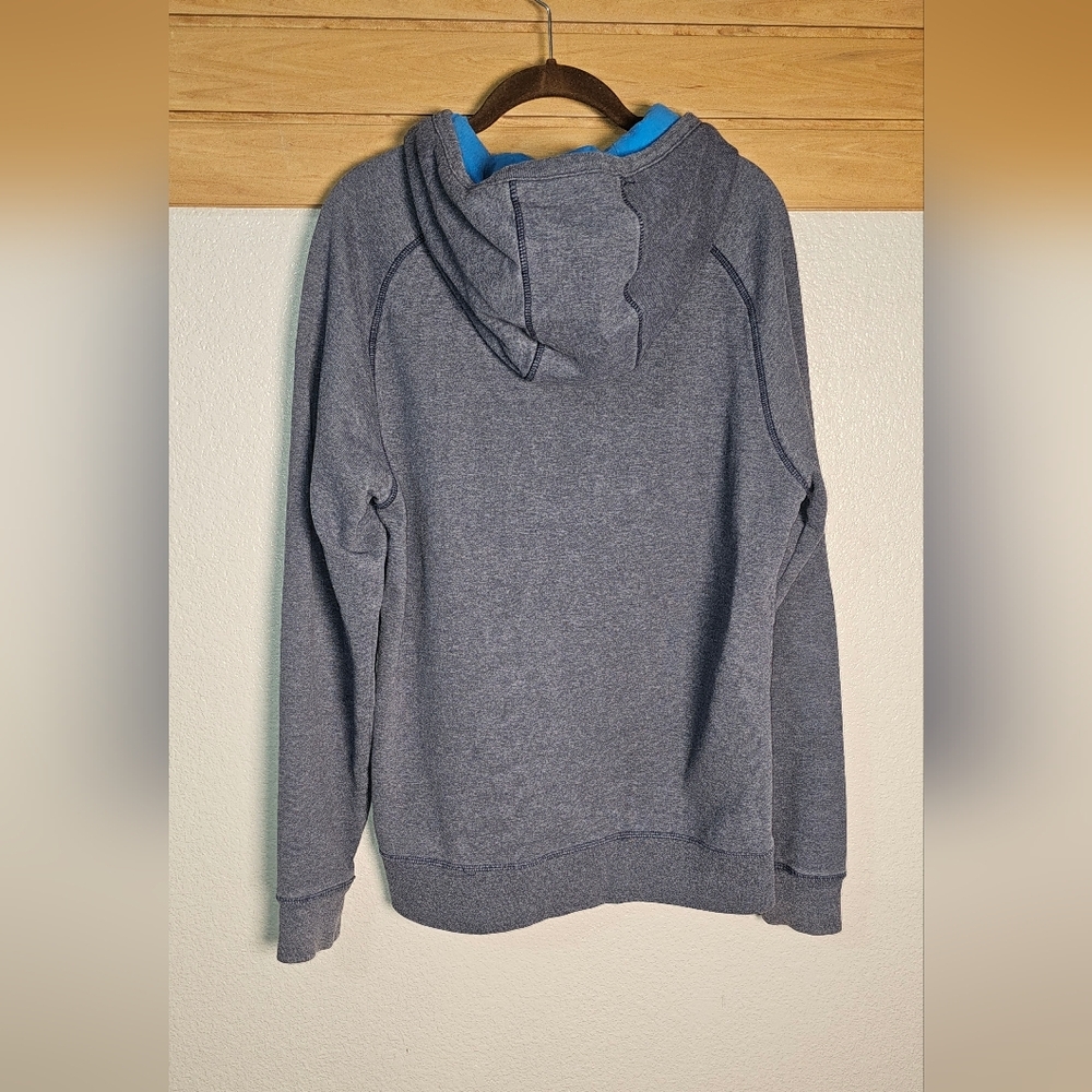 North Face Gray and Blue Hoodie Zip Up, Front Pockets, Mens LG - Picture 6 of 9